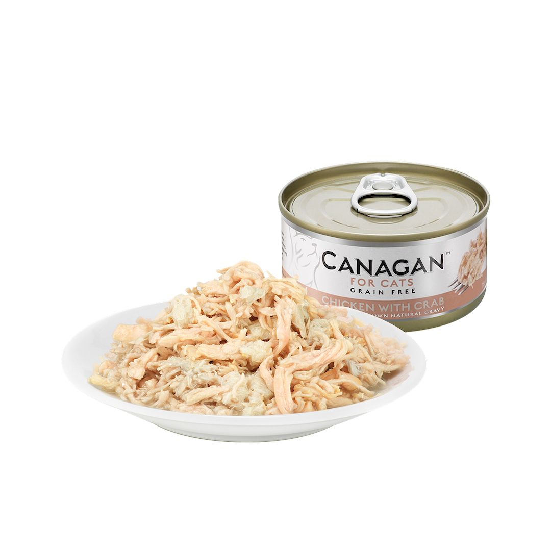 ★ 無穀 ★ 貓咪主食罐 ★ 卡納根雞肉佐蟹肉(貓)75g x12入