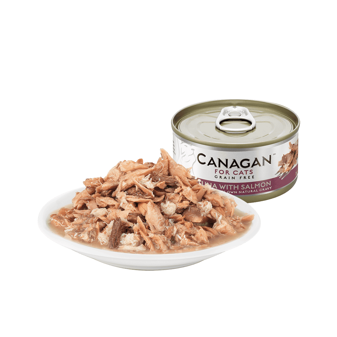 ★ 無穀 ★ 貓咪主食罐 ★ 卡納根鮪魚佐鮭魚(貓)75g