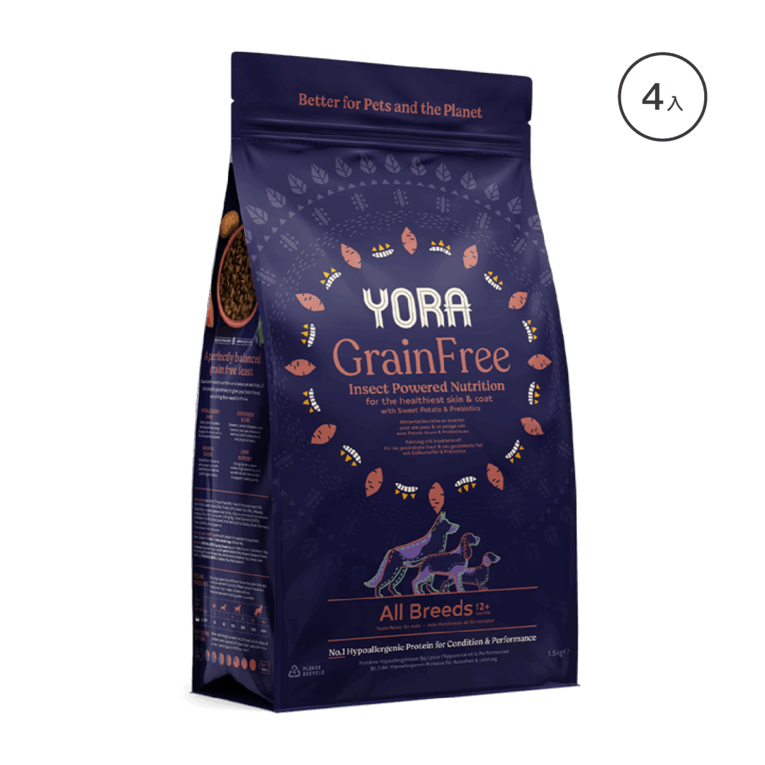 YORA無穀全犬種完整配方1.5kg x4入