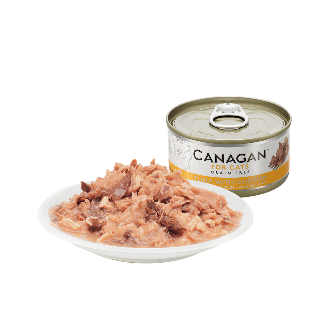 ★ 無穀 ★ 貓咪主食罐 ★ 卡納根鮪魚佐雞肉(貓)75g x12入