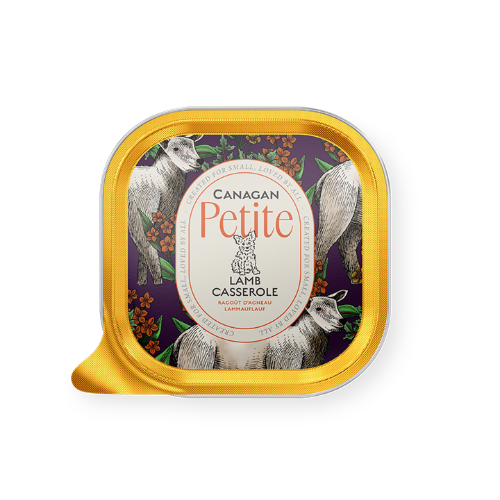 ★ 無穀餐盒 ★ 小型犬 ★ 關節支持 ★ 高肉含量 ★ 卡納根羊肉砂鍋(犬)100G